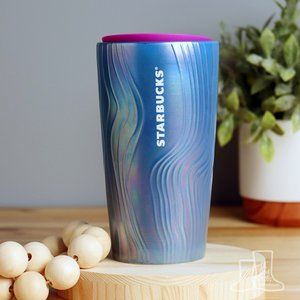 Starbucks, Blue Iridescent Ceramic Travel Tumbler with Lid, 12oz